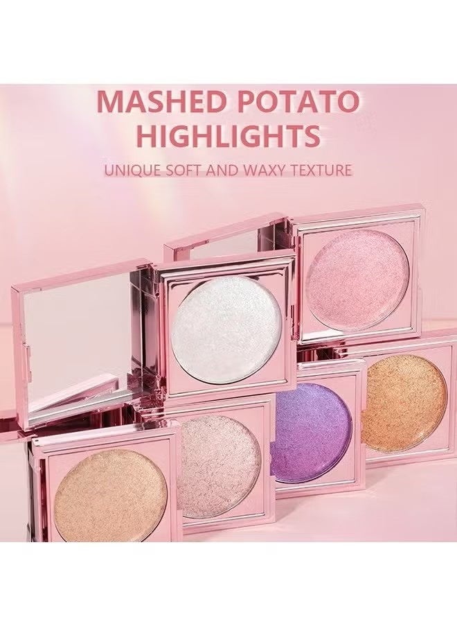 pudaier Sky Highlighter, Powder Shimmering Glitter Long Lasting Waterproof Contouring Smooth Silk Fine Natural Illuminator for Nose Eye Face Body to Brighten Skin 8G #01 - Image 5